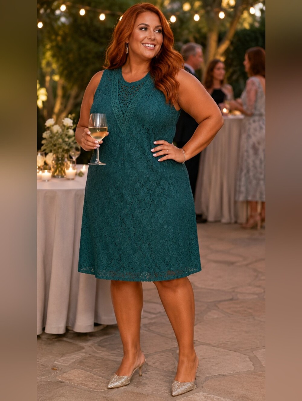 Torrid NEW Plus Size 2x: Sleeveless Lace Trapeze Dress in Teal
